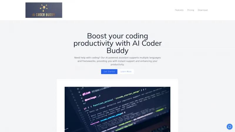 Homepage of aicoderbuddy