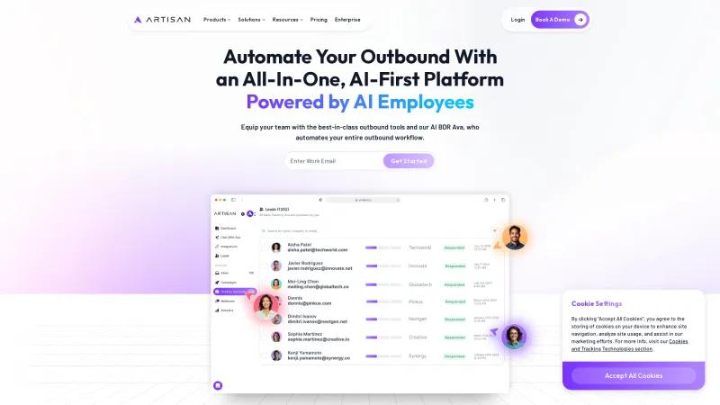 Homepage of artisan