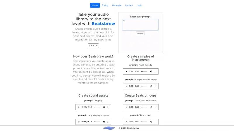 Homepage of beatsbrew