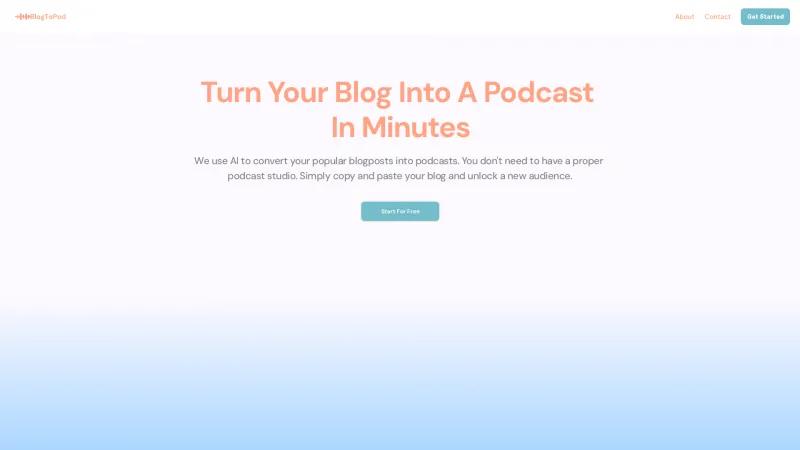 Homepage of blogtopod