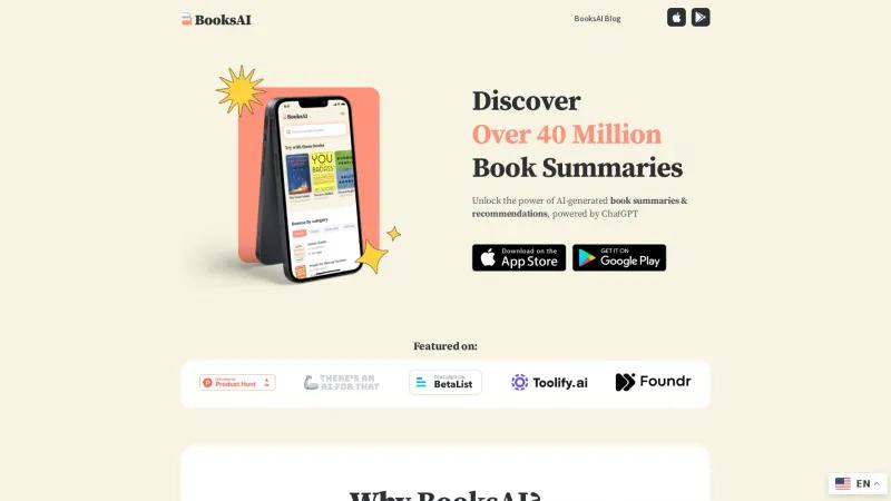 Homepage of booksai