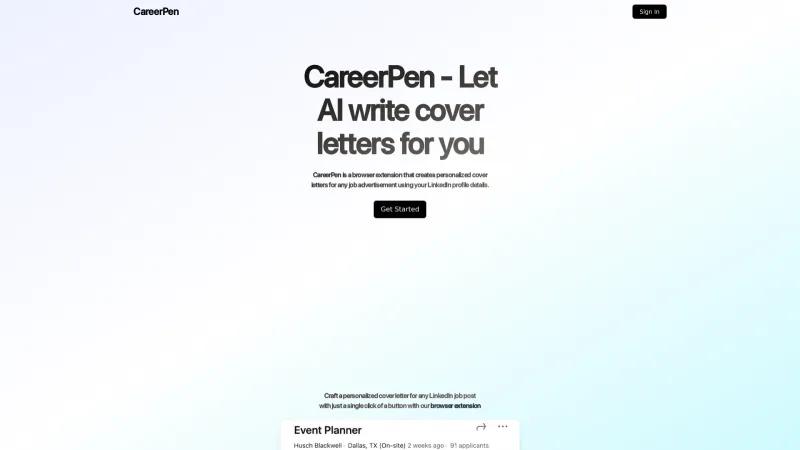 Homepage of careerpen