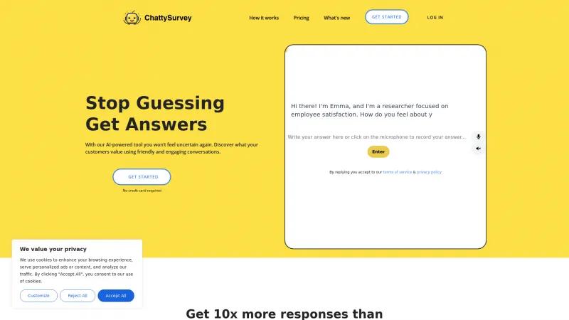 Homepage of chattysurvey