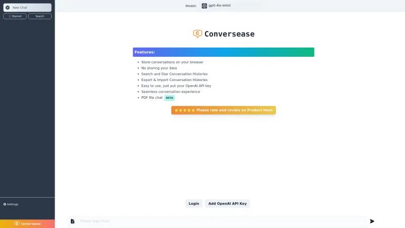 Homepage of conversease