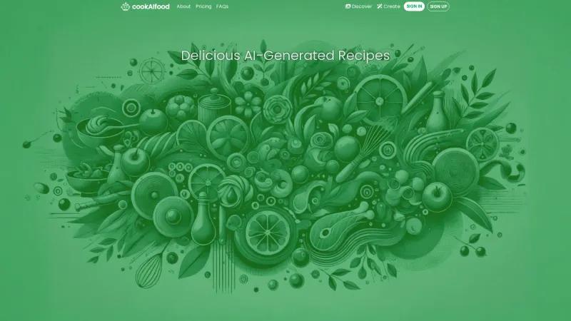 Homepage of cookaifood