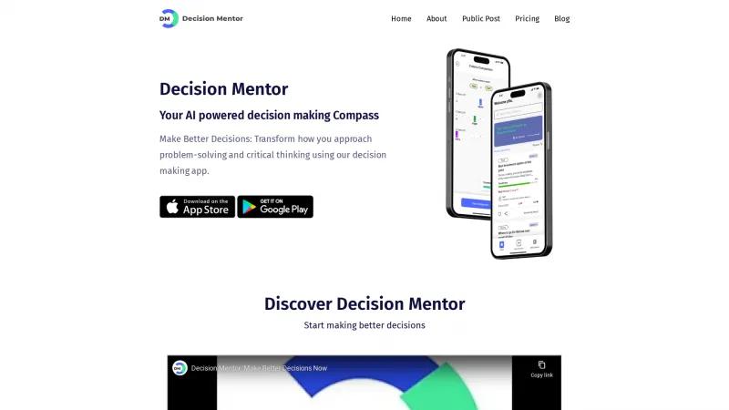 Homepage of decisionmentor