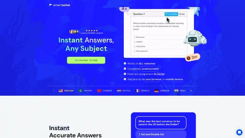 Homepage of smartsolve