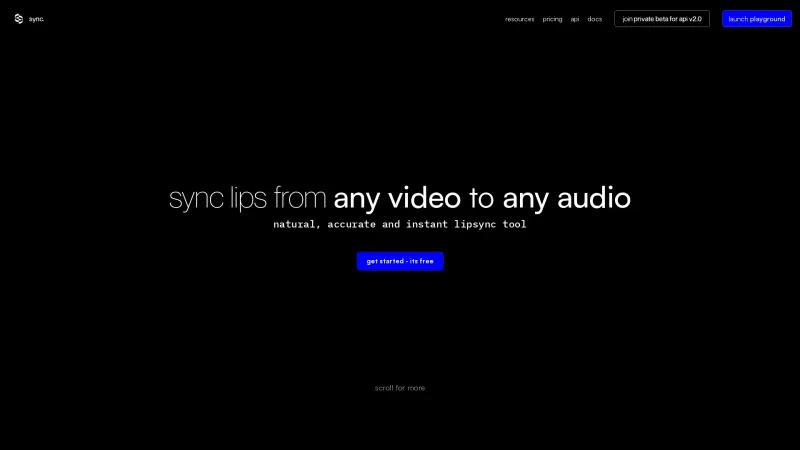 Homepage of sync