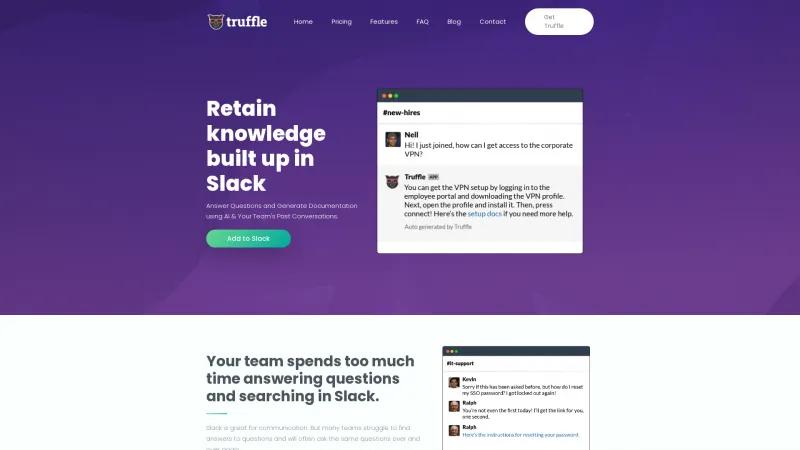 Homepage of truffle