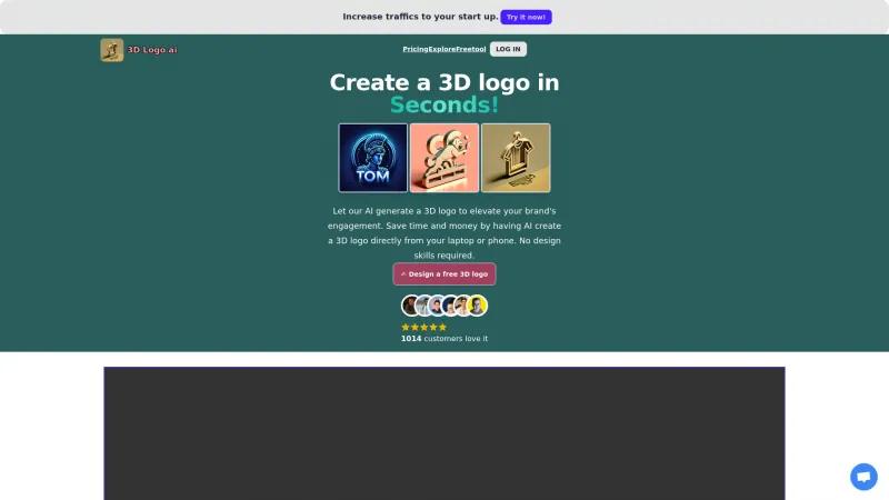 Homepage of 3dlogoai