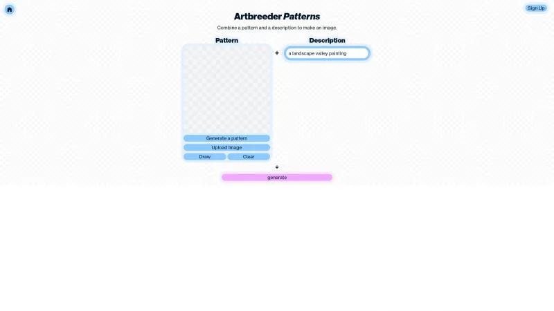 Homepage of artbreeder