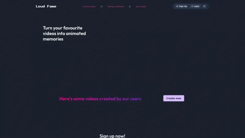 Homepage of loudfame