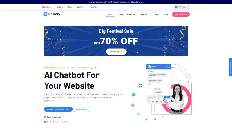 Homepage of robofy