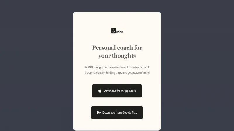 Homepage of 6000thoughts