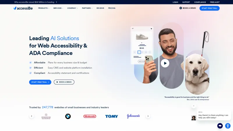 Homepage of accessibe