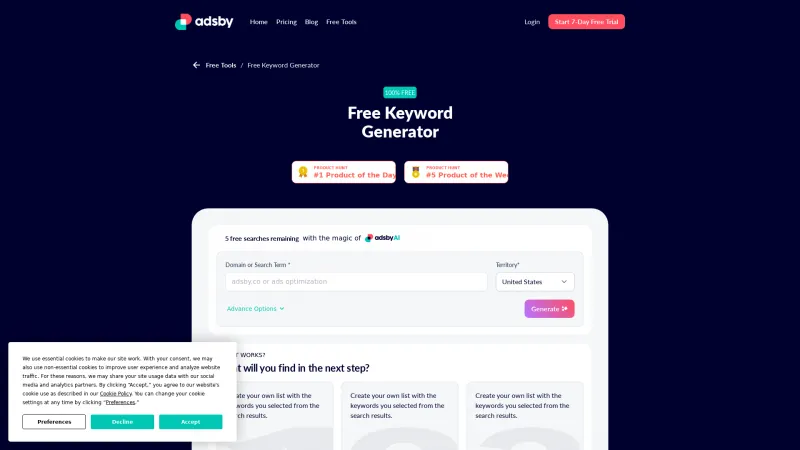 Homepage of adsby