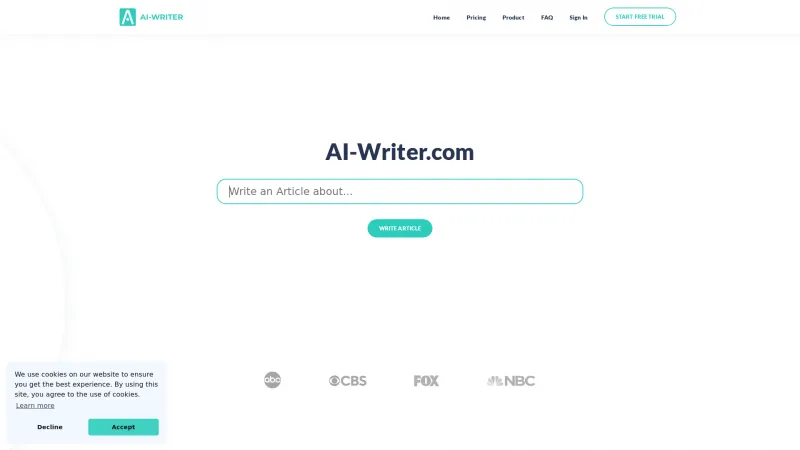 Homepage of ai-writer