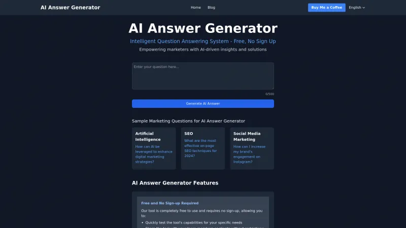 Homepage of aianswer