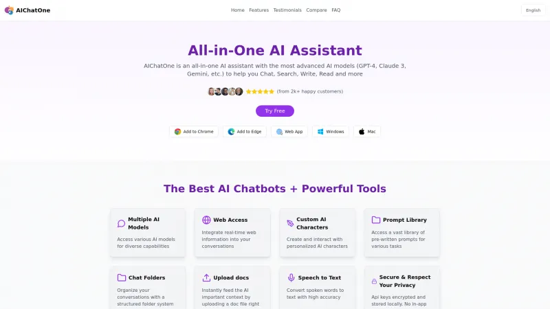 Homepage of aichatone