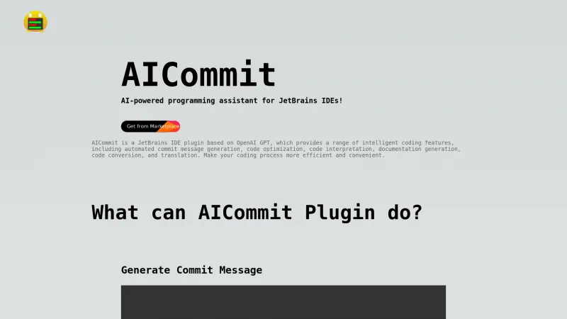 Homepage of aicommit