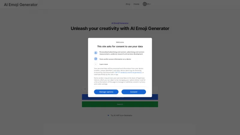 Homepage of aiemojigenerator