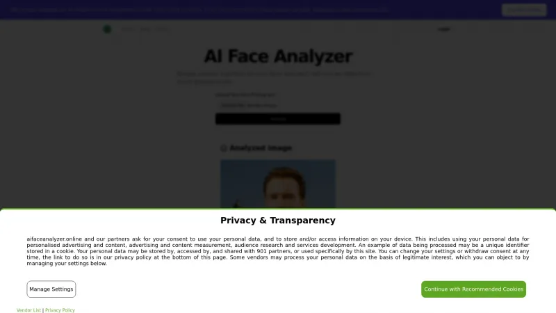 Homepage of aifaceanalyzer