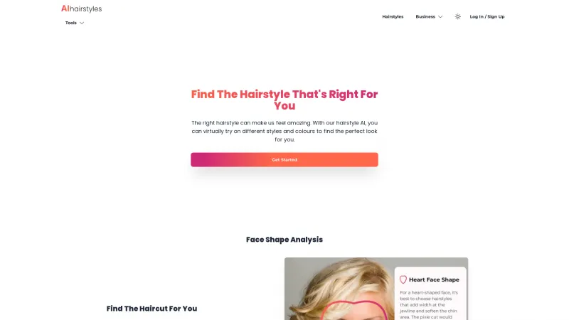 Homepage of aihairstyles