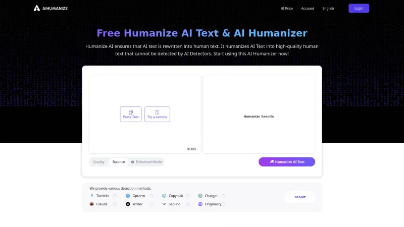 Homepage of aihumanize