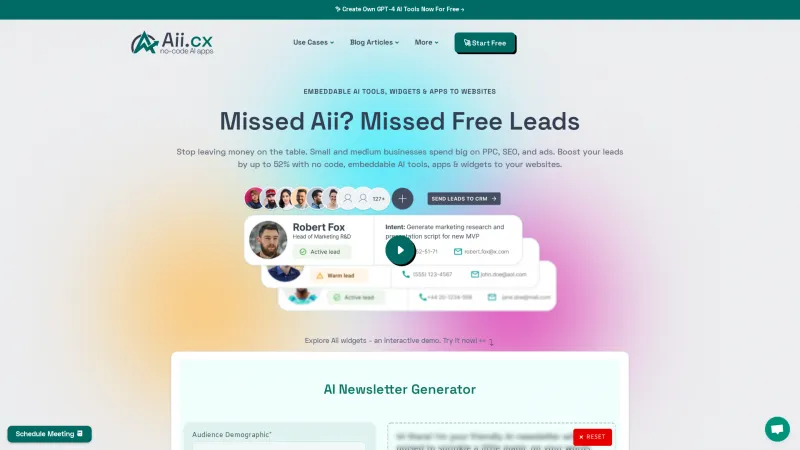 Homepage of aii