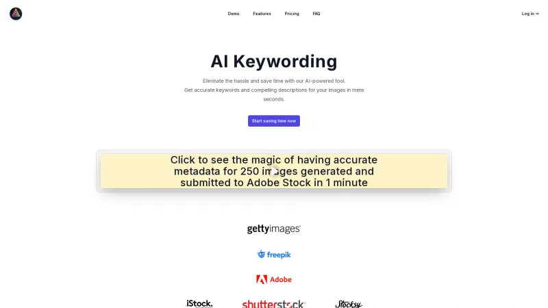 Homepage of aikeywording