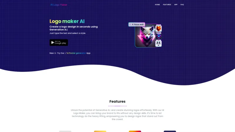 Homepage of ailogomaker