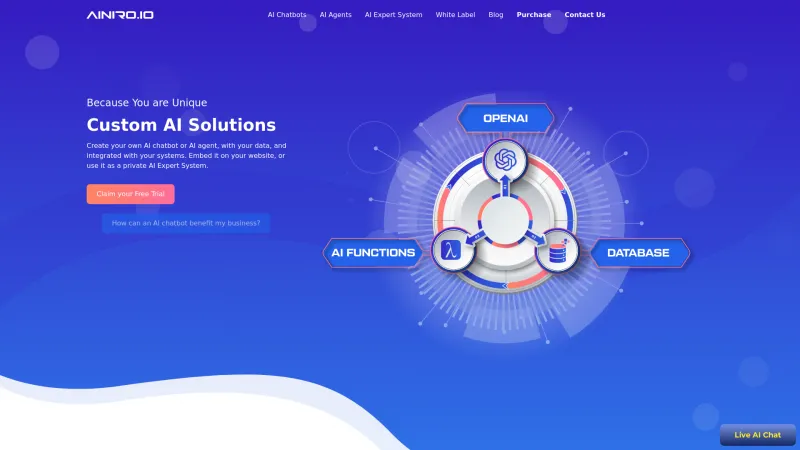 Homepage of ainiro