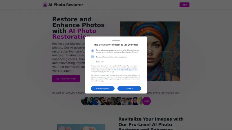 Homepage of aiphotorestorer