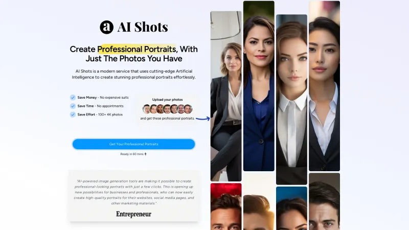 Homepage of aishots