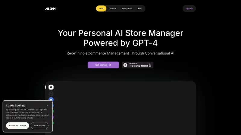 Homepage of aistoremanager