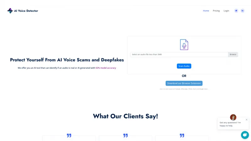 Homepage of aivoicedetector