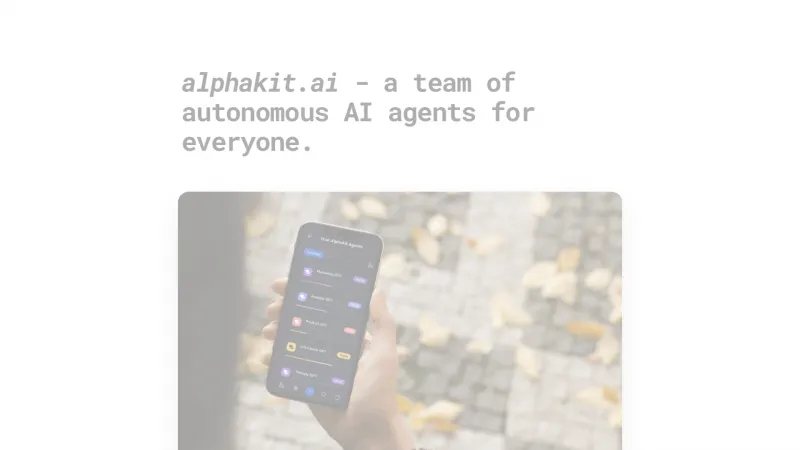 Homepage of alphakit