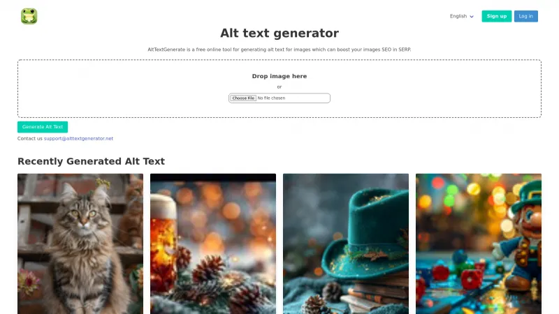 Homepage of alttextgenerator