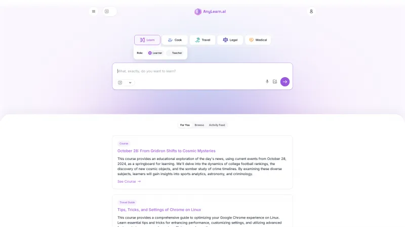 Homepage of anylearn