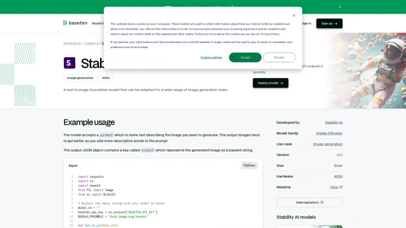 Homepage of baseten