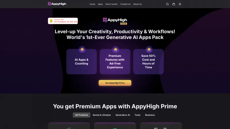 Homepage of appyhigh