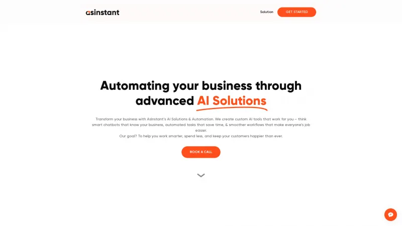 Homepage of asinstant