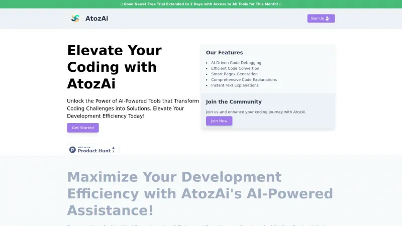 Homepage of atozai