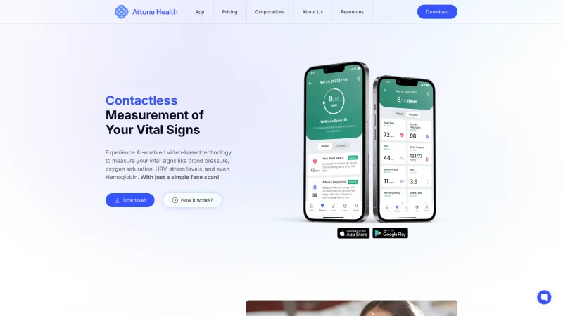 Homepage of attunehealth