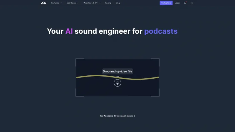 Homepage of auphonic