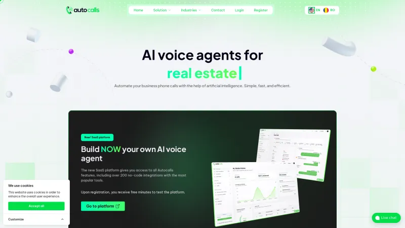 Homepage of autocalls