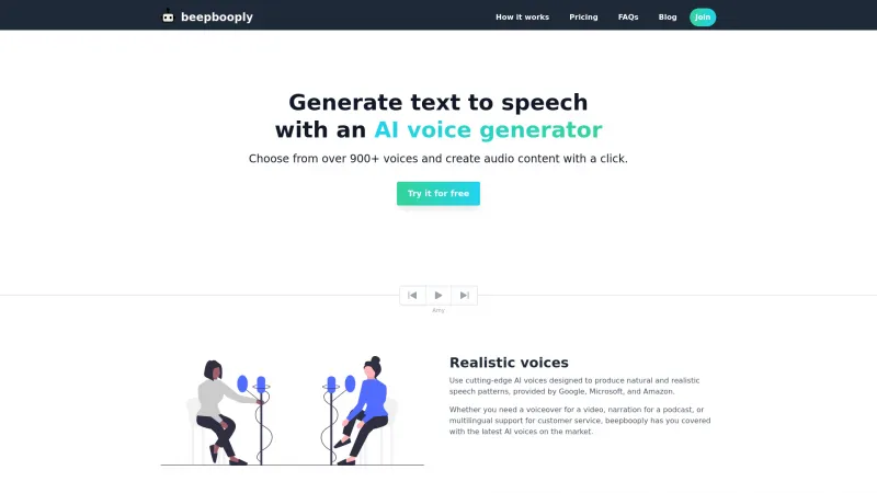 Homepage of beepbooply