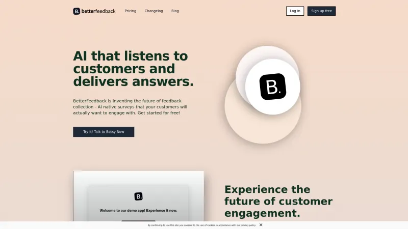 Homepage of betterfeedback