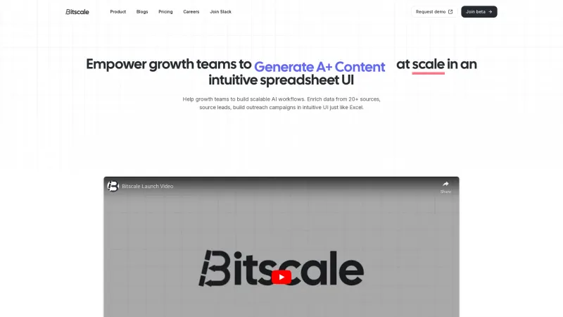 Homepage of bitscale