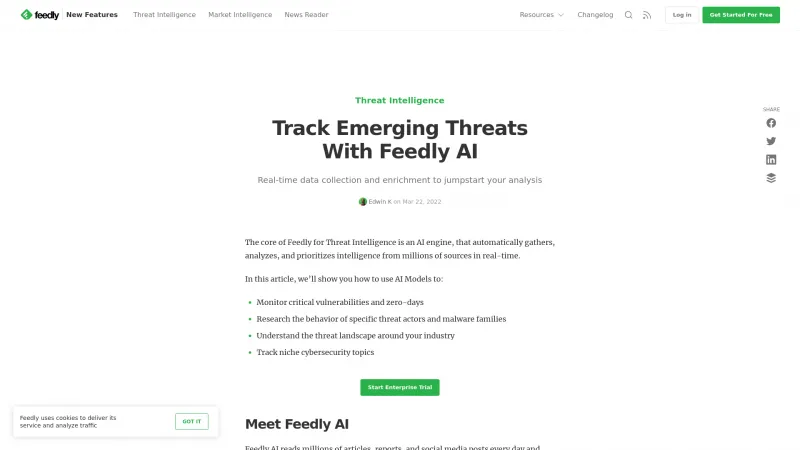 Homepage of feedly